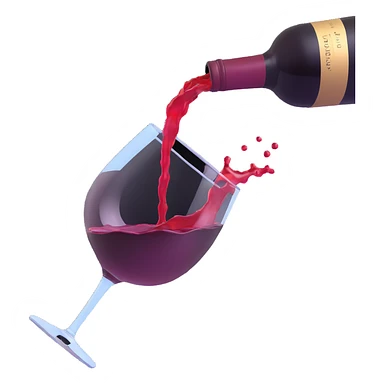 catalan porró pouring red wine, dynamic splash sticker