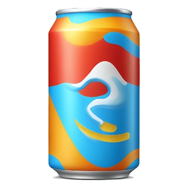 blue red orange yellow surfside drink can sticker