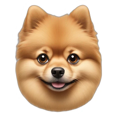 Pomeranian on men head sticker