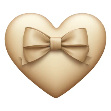Beige heart with bow  sticker