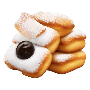 beignets with little sugar sticker