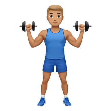 man with blue shorts doing side-lateral raise (T pose) sticker