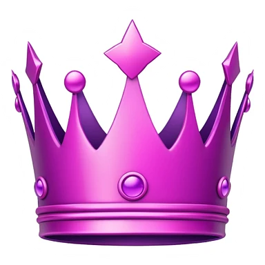 pink crown icon with five rounded points, outlined in dark purple. sticker