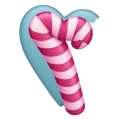 pink candy cane shaped into heart sticker