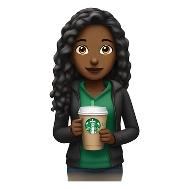 Girl getting Starbucks sticker