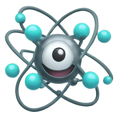 happy nuclear atom sticker