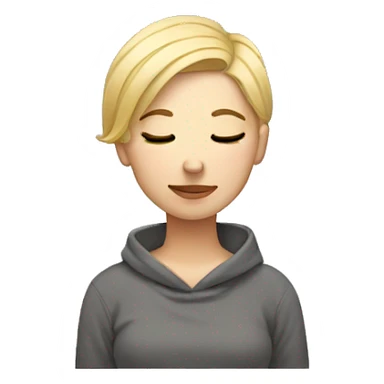 Girl blonde, short hair sleep sticker