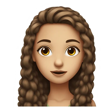 girl with long brown hair, long eye lashes, gorgeous sticker