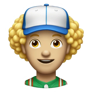 Blonde male clown with baseball cap sticker