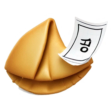 fortune cookie cracked and the note is sticking out sticker