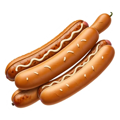 A sausage that squirts white sauce from top sticker