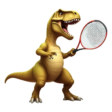 t rex playing tenis sticker