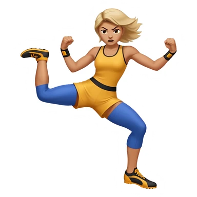 Woman angry kickin sticker