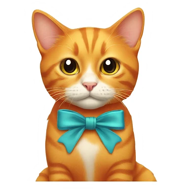 orange cat with bow sticker