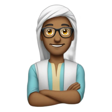 Arabian wearing glasses sticker