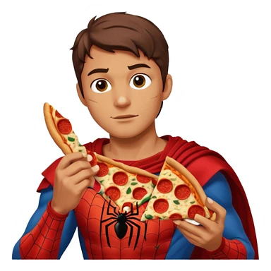 spiderman, wearing Rome ancient custome, with pizza sticker