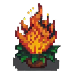 bush with fire flames engulfing it sticker