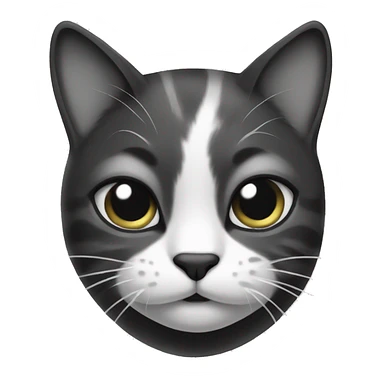 Cat black and white sticker