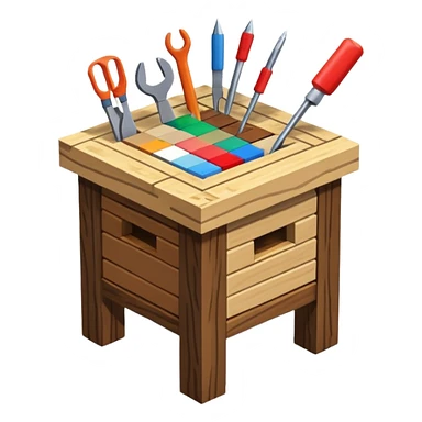 crafting table with tools like a minecraft style cube crafting table 100% like a minecraft table crafting sticker