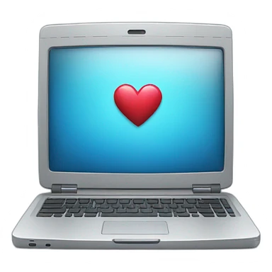 laptop with a heart in the monitor sticker