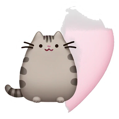 pusheen light pink heart sticker