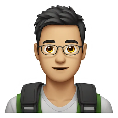 a male student in his 20s in Asia without glasses
 sticker