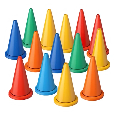 colorful Cone markers
 sticker