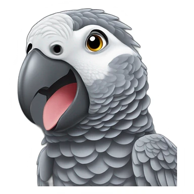 African grey parrot singing sticker