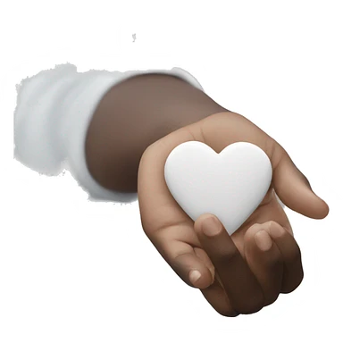 White heart in hand sticker