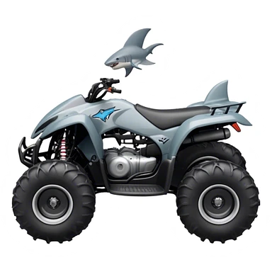 atv quad banshee front with a smile shark sticker