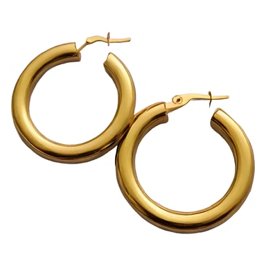 minimal gold hoop Earrings closeup sticker