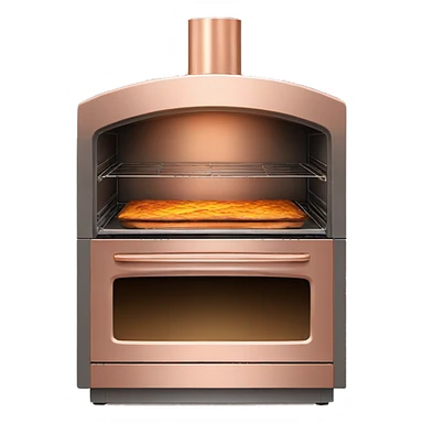 Realistic side view of rose gold oven. sticker