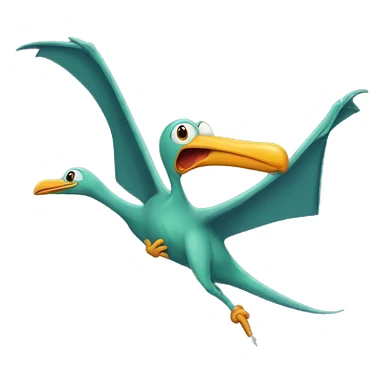 pterodactyl carrying duck on its back sticker