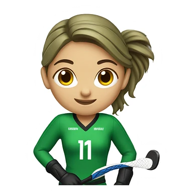 field hockey girl with green jersey  sticker