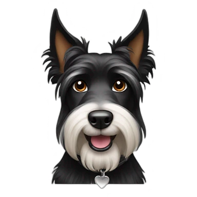 black long haired terrier with pointy ears sticker