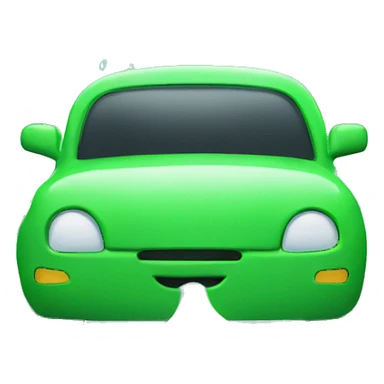 green car washed with lots of foam sticker