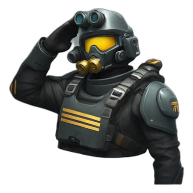 Helldivers salute sticker