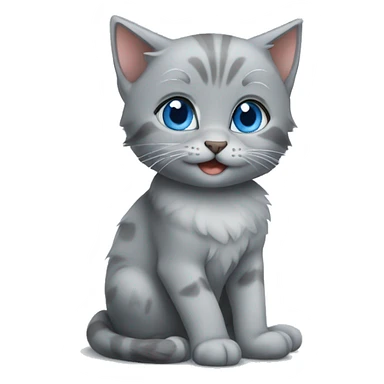 blue eyes grey kitten happy birthday  sticker