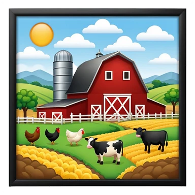 Czarny na farmie sticker