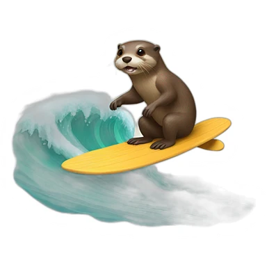 Otter surfing sticker