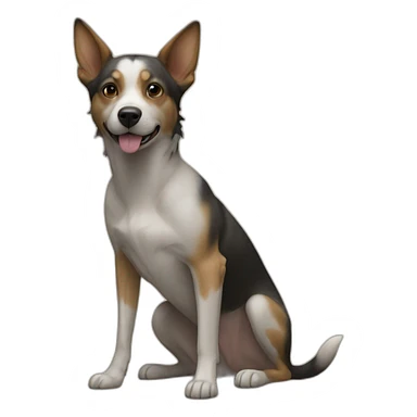 Chien sur chat sticker
