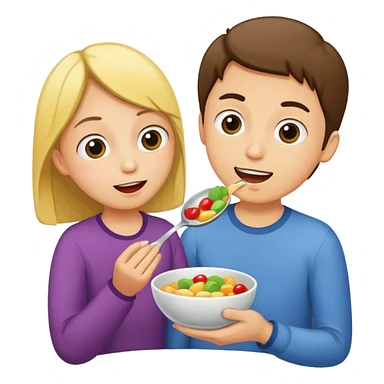 Spoon feeding another person sticker sticker