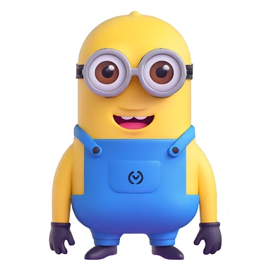yellow minion with one eye, goggles, blue overalls sticker