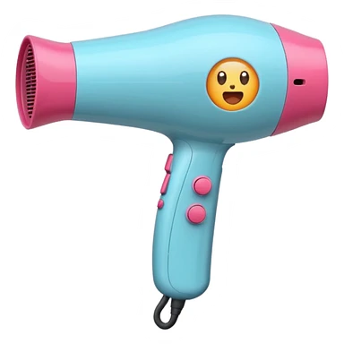 hair dryer with blowing air, emoji style sticker