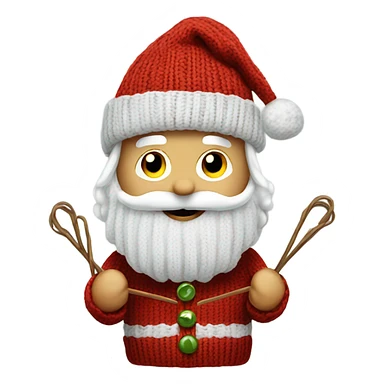 Santa Claus knitting sticker