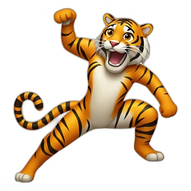 dancing tiger sticker