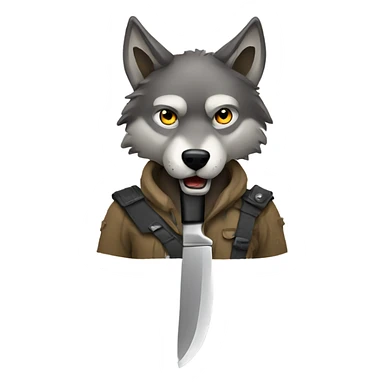 Wolf with a knife sticker