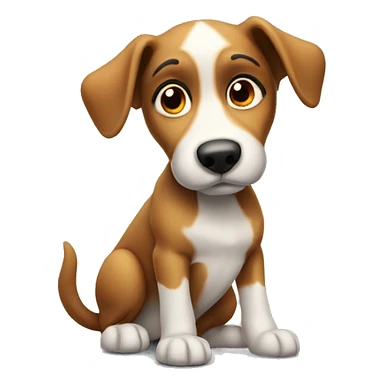 curious dog gazing upward sticker