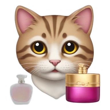 Cat with parfume sticker