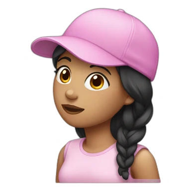 woman black hair with cap sticker